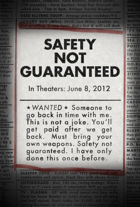 Safety Not Guaranteed (2012) film poster